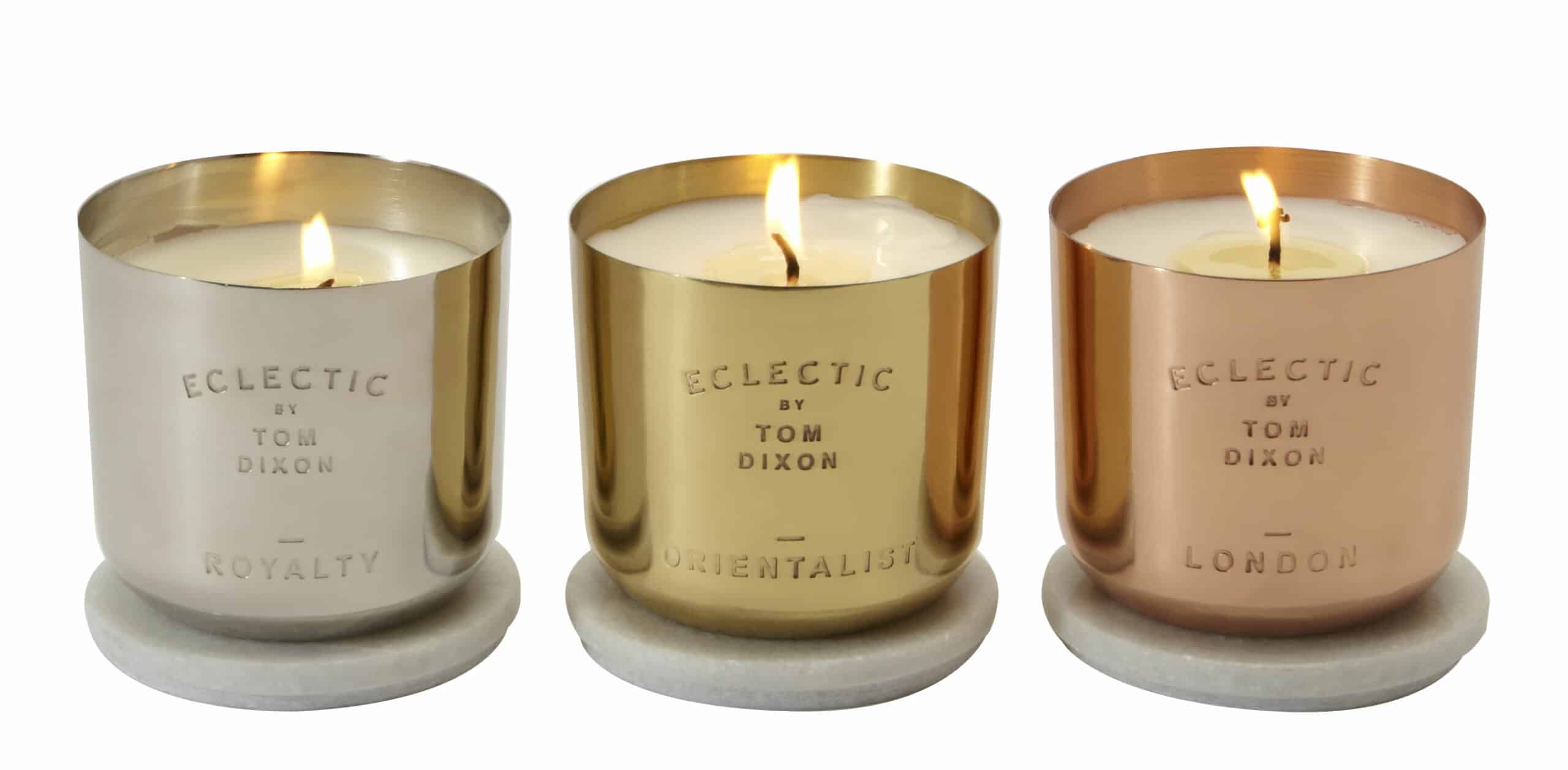 Les bougies parfumées Scent, disponible en Argent, Or ou Cuivre